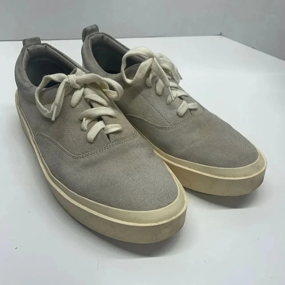 Fear Of God FOG Lace Up Seventh Suede Platform Sneakers Light Gray Size 41 US 8 - Picture 1 of 12